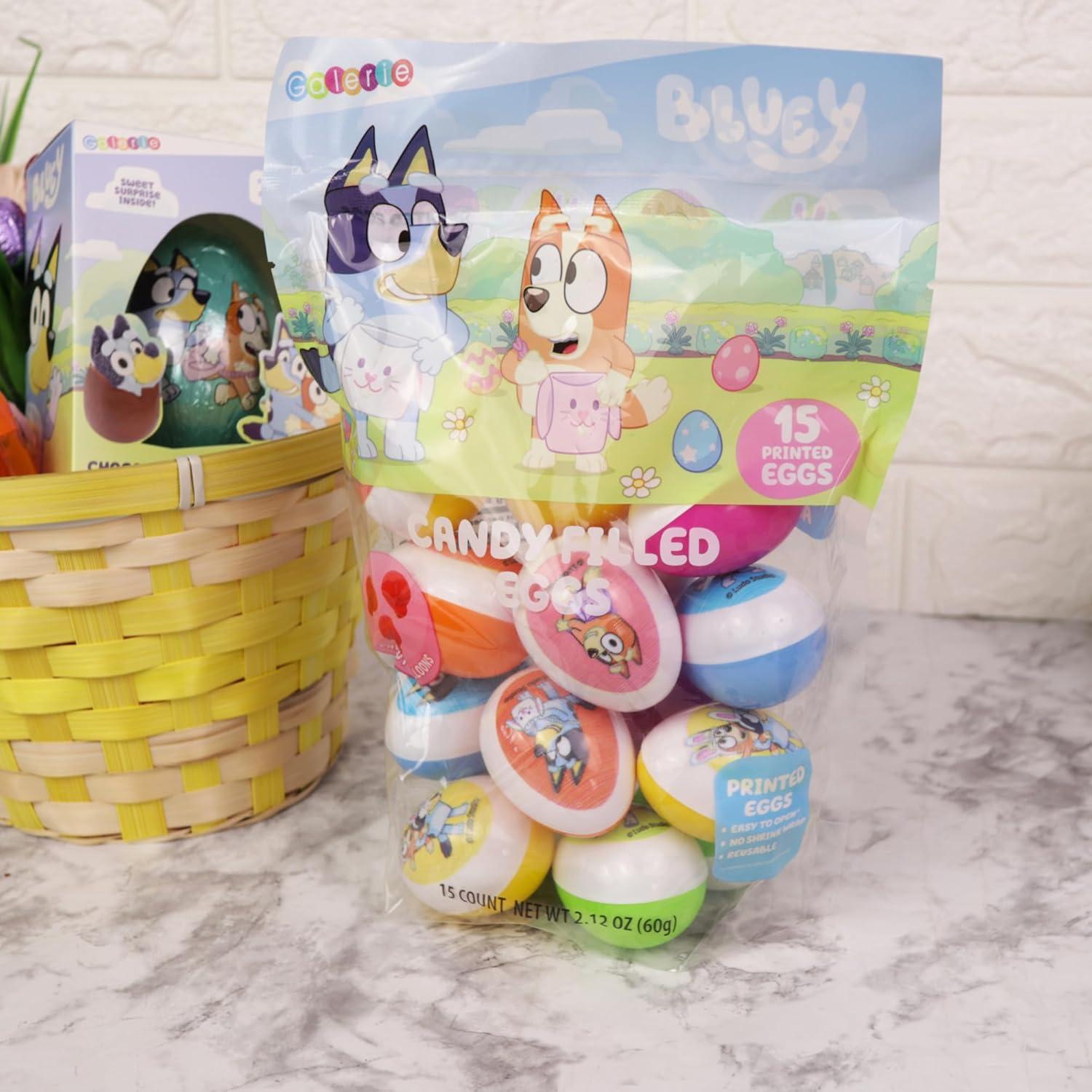 image:imageGalerie Bluey Themed Easter Eggs Red Hard Candy Pouches Inside Great for Egg Hunts 247 Ounces 15 Count
