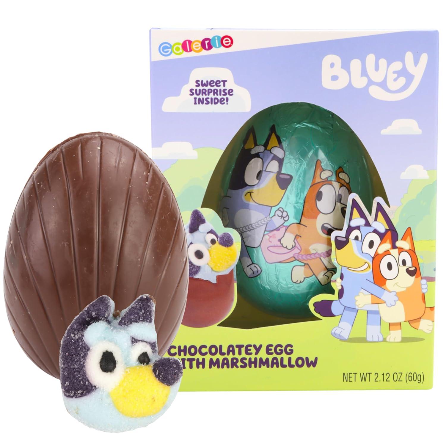 image:imageGalerie Milk Chocolatey Bluey Easter Egg with Marshmallow Inside Gift Basket Stuffer Treat 212 Ounces