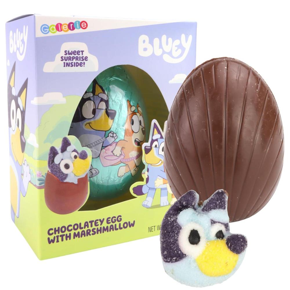 image:imageGalerie Milk Chocolatey Bluey Easter Egg with Marshmallow Inside Gift Basket Stuffer Treat 212 Ounces
