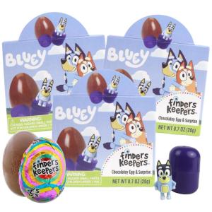 Finders Keepers Bluey Chocolate Eggs, Individually Boxed Candy with Figurine Inside, Easter Basket Stuffer Gifts, 0.7 Ounces (Pack of 3)