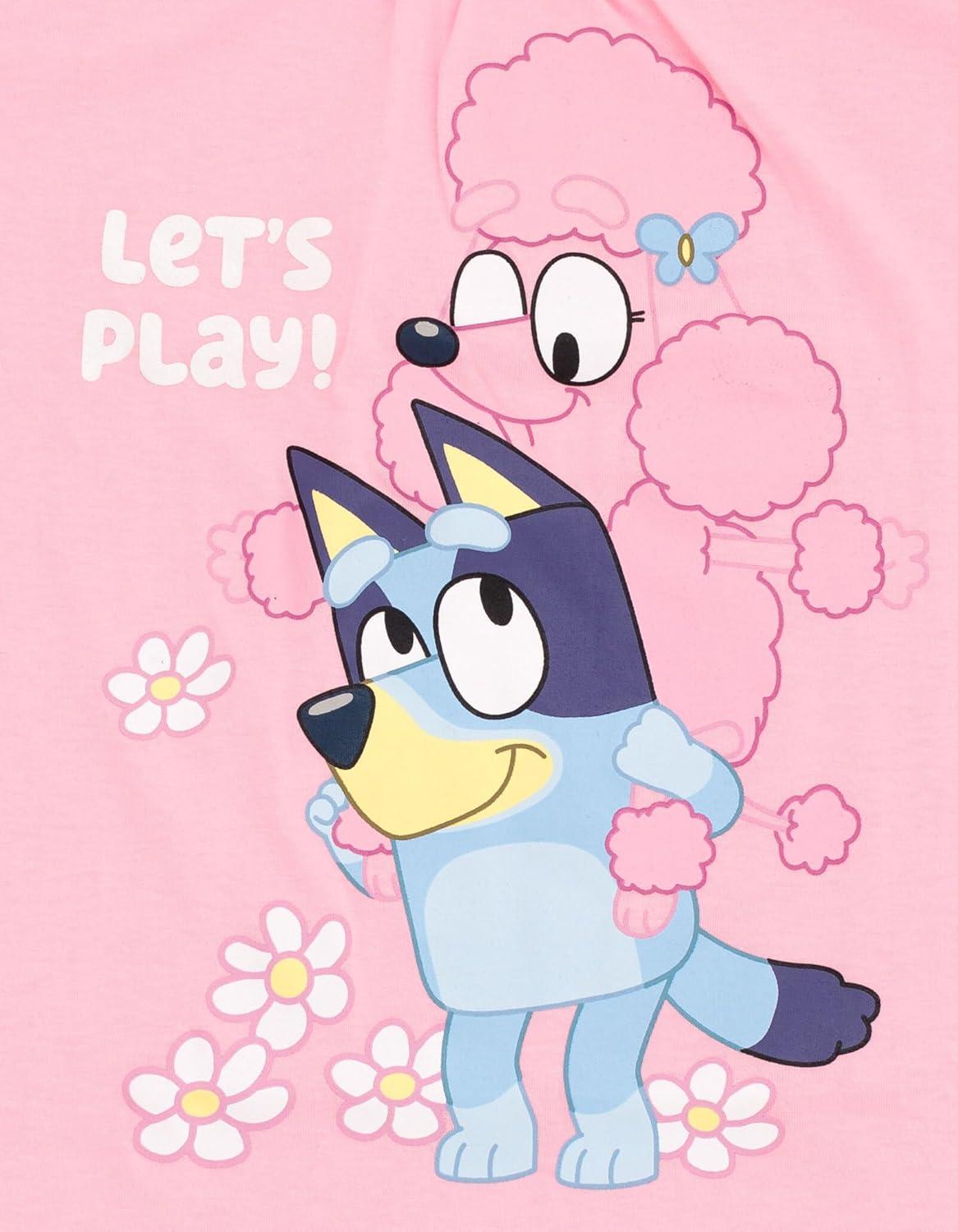 image:imageBluey Floral Birthday TShirt and Mesh Tulle Skirt Outfit Set Infant to Big Kid Sizes 12 Months 1012Pink Blue