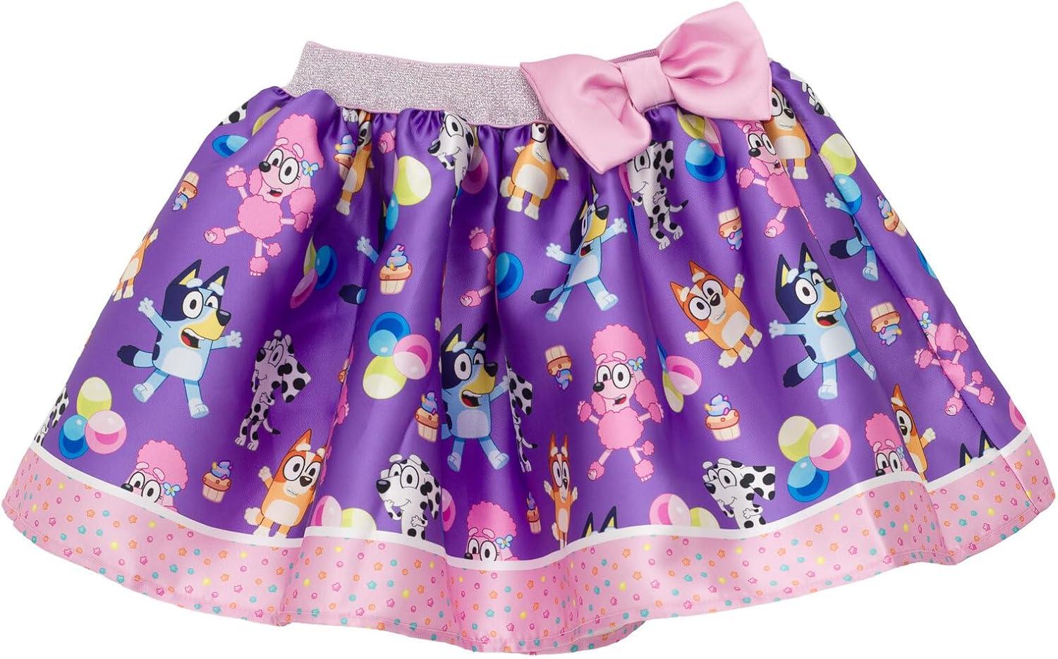 image:imageBluey Floral Birthday TShirt and Mesh Tulle Skirt Outfit Set Infant to Big Kid Sizes 12 Months 1012Purple Pink Bluey Friends