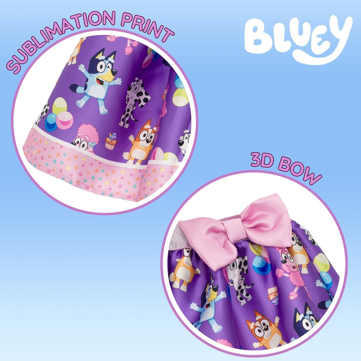 image:imageBluey Floral Birthday TShirt and Mesh Tulle Skirt Outfit Set Infant to Big Kid Sizes 12 Months 1012Purple Pink Bluey Friends