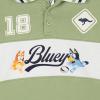 Bluey Fleece Polo Shirt Colorblock Jogger Pants Outfit Set Toddler to Big Kid Sizes (2T – 10-12)(Green / Navy Blue)