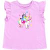 Bluey Floral Birthday T-Shirt and Mesh Tulle Skirt Outfit Set Infant to Big Kid Sizes (12 Months – 10-12)(Purple / Pink  Bluey & Friends)