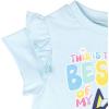 Bluey Girls T-Shirt and Chambray Shorts Outfit Set Toddler to Big Kid Sizes (2T – 10-12)(Sky Blue)