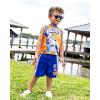 Bluey Mesh Jersey Athletic Tank Top and Basketball Shorts Outfit Set Toddler to Little Kid Sizes (2T – 7-8)(Orange / Blue)