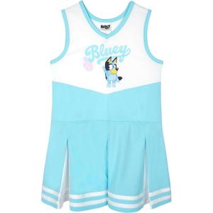 Bluey Girls Cheerleader Dress Toddler to Big Kid Sizes (2T – 10-12)(Blue / White)