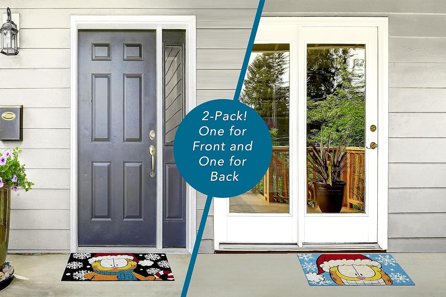image:imageGertmenian Bluey Coir Doormat 2x3 Welcome Mat 2Pack Ideal for High Traffic Areas in Front Door Garage Entryway HiBluey Patch 80072Garfield Snowflakes BlackSnowflakes Blue
