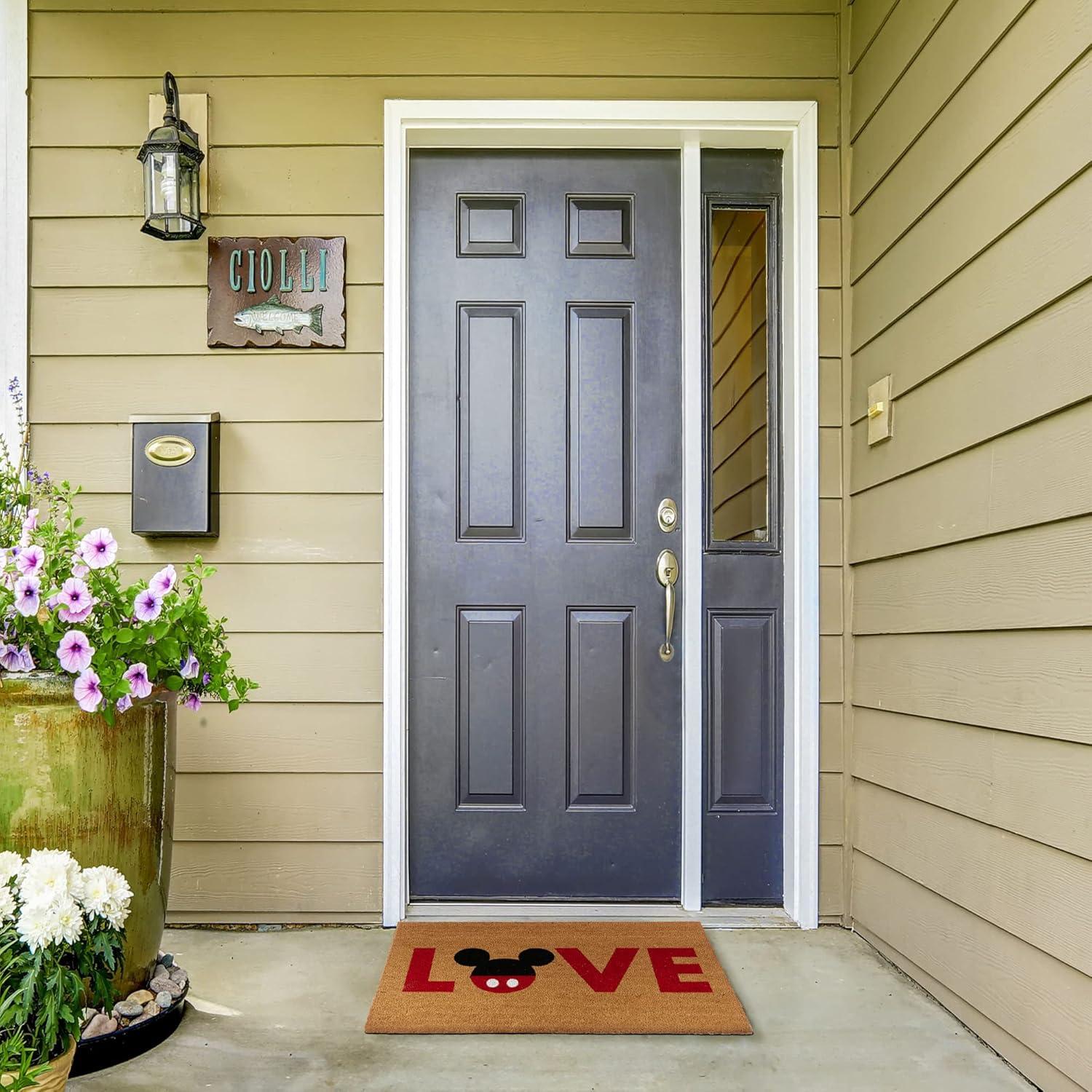 image:imageGertmenian Bluey Coir Doormat 2x3 Welcome Mat 2Pack Ideal for High Traffic Areas in Front Door Garage Entryway HiBluey Patch 80072Mickey Minnie LoveHello