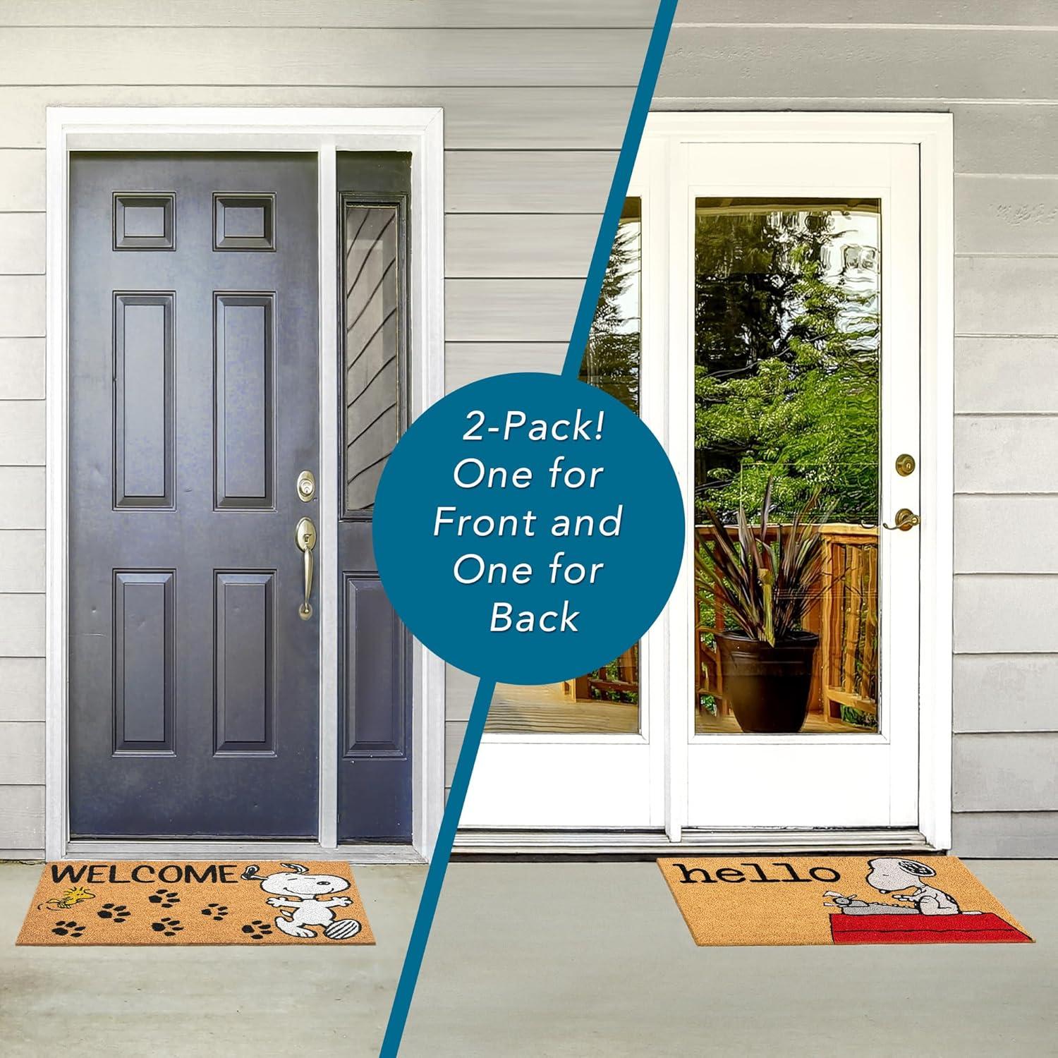 image:imageGertmenian Bluey Coir Doormat 2x3 Welcome Mat 2Pack Ideal for High Traffic Areas in Front Door Garage Entryway HiBluey Patch 80072Snoopy HelloWelcome