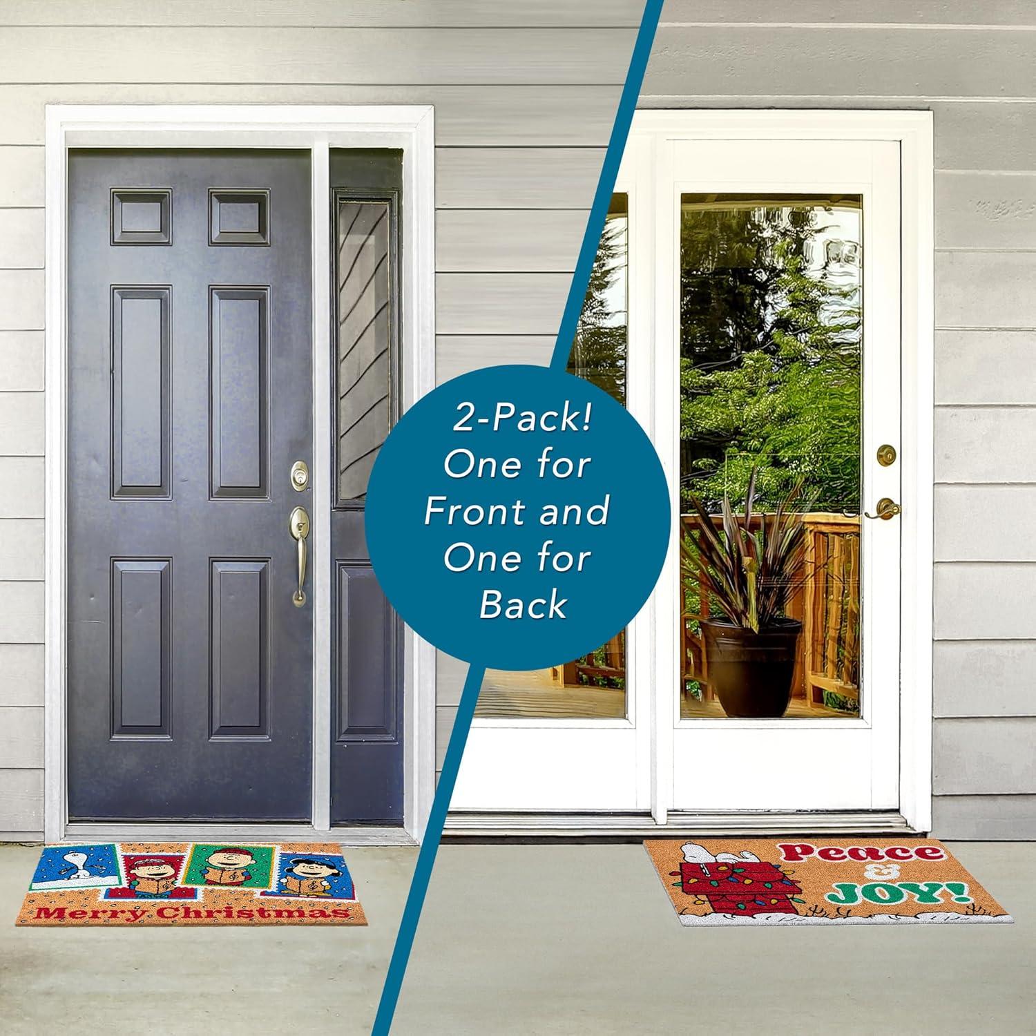 image:imageGertmenian Bluey Coir Doormat 2x3 Welcome Mat 2Pack Ideal for High Traffic Areas in Front Door Garage Entryway HiBluey Patch 80072Snoopy Peace Joy