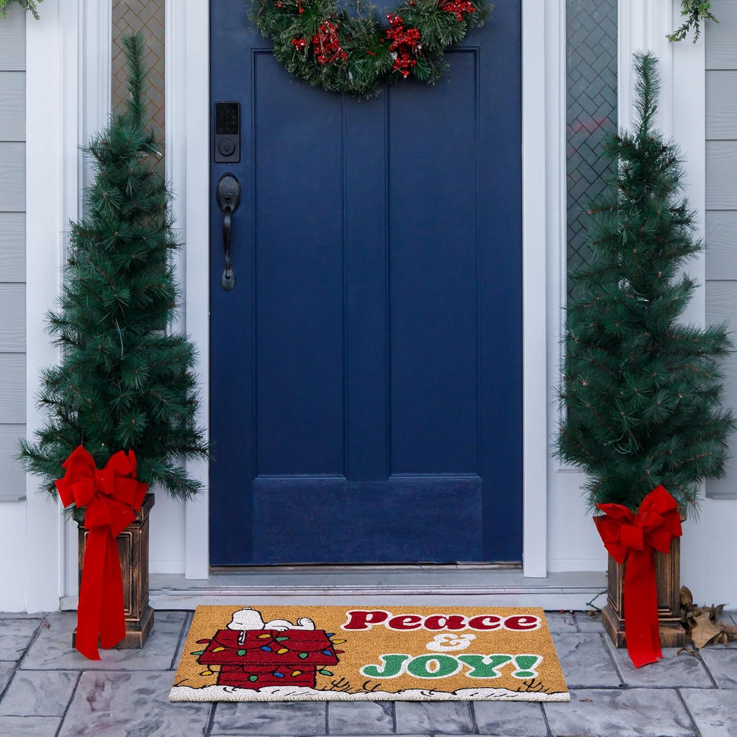 image:imageGertmenian Bluey Coir Doormat 2x3 Welcome Mat 2Pack Ideal for High Traffic Areas in Front Door Garage Entryway HiBluey Patch 80072Snoopy Peace Joy