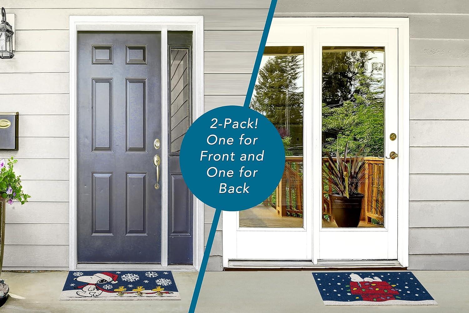 image:imageGertmenian Bluey Coir Doormat 2x3 Welcome Mat 2Pack Ideal for High Traffic Areas in Front Door Garage Entryway HiBluey Patch 80072Snoopy SnowflakesDog House Lights