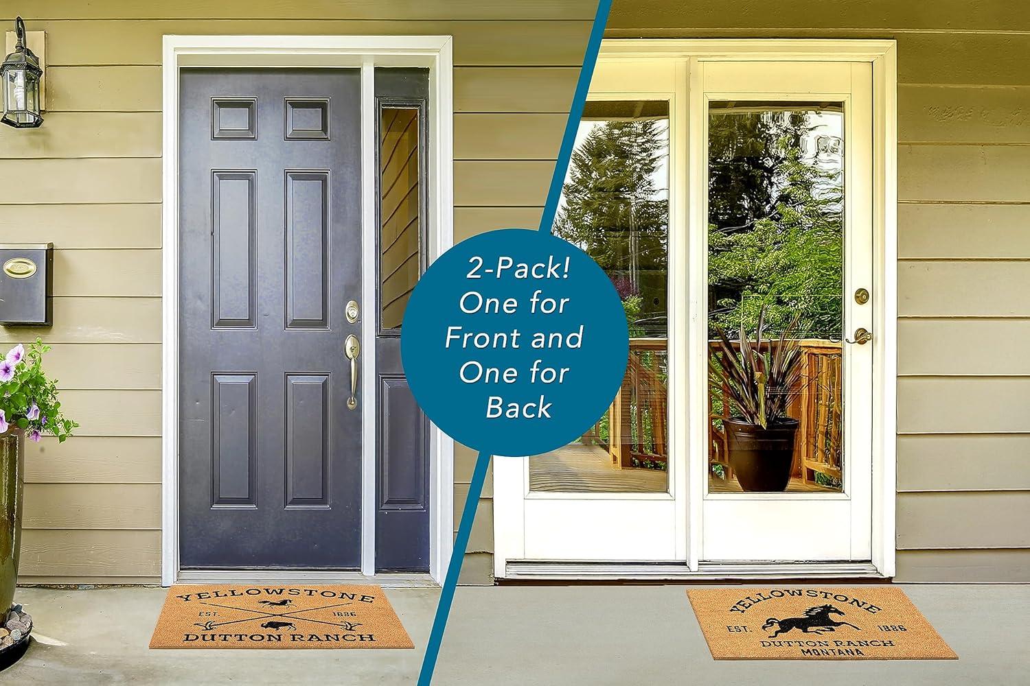 image:imageGertmenian Bluey Coir Doormat 2x3 Welcome Mat 2Pack Ideal for High Traffic Areas in Front Door Garage Entryway HiBluey Patch 80072Yellowstone ArrowHorse