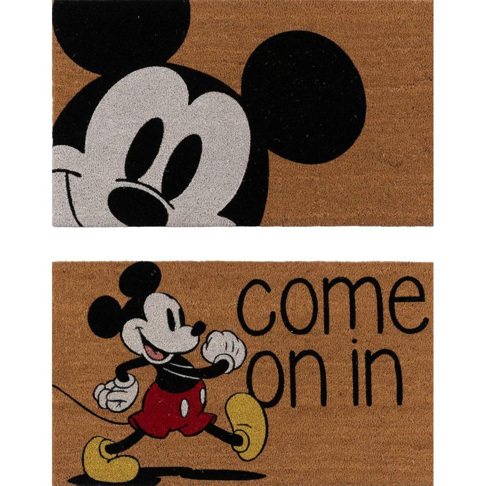 image:imageGertmenian Bluey Coir Doormat 2x3 Welcome Mat 2Pack Ideal for High Traffic Areas in Front Door Garage Entryway HiBluey Patch 80072Retro Mickey FaceCome on in