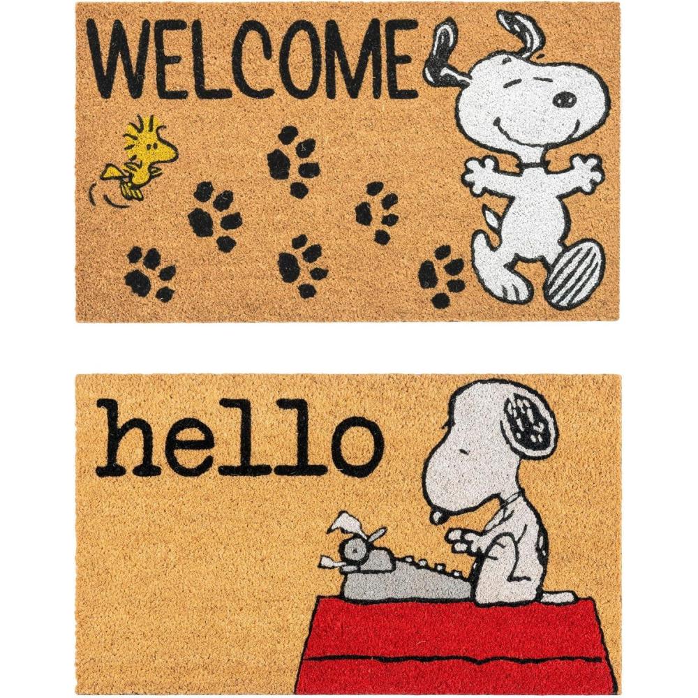 image:imageGertmenian Bluey Coir Doormat 2x3 Welcome Mat 2Pack Ideal for High Traffic Areas in Front Door Garage Entryway HiBluey Patch 80072Snoopy HelloWelcome