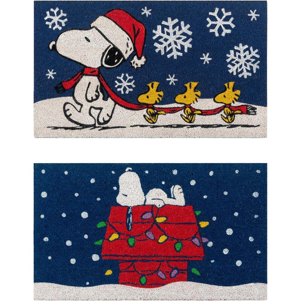 image:imageGertmenian Bluey Coir Doormat 2x3 Welcome Mat 2Pack Ideal for High Traffic Areas in Front Door Garage Entryway HiBluey Patch 80072Snoopy SnowflakesDog House Lights
