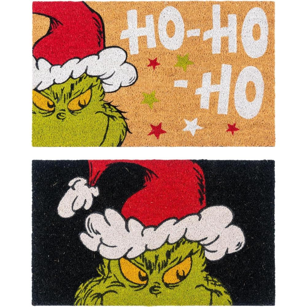 image:imageGertmenian Bluey Coir Doormat 2x3 Welcome Mat 2Pack Ideal for High Traffic Areas in Front Door Garage Entryway HiBluey Patch 80072The Grinch Ho Ho HoSanta