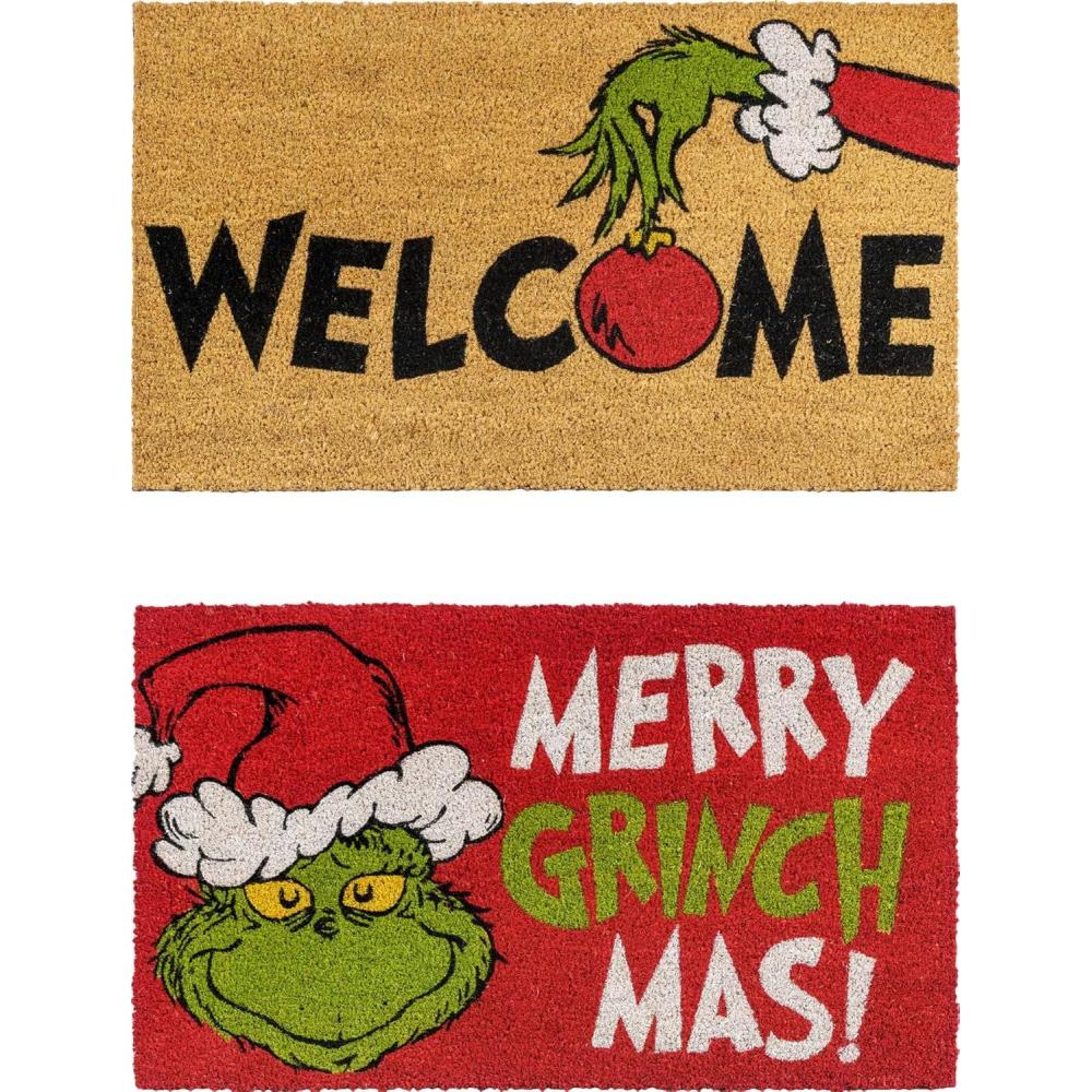 image:imageGertmenian Bluey Coir Doormat 2x3 Welcome Mat 2Pack Ideal for High Traffic Areas in Front Door Garage Entryway HiBluey Patch 80072The Grinch WelcomeMerry Grinchmas