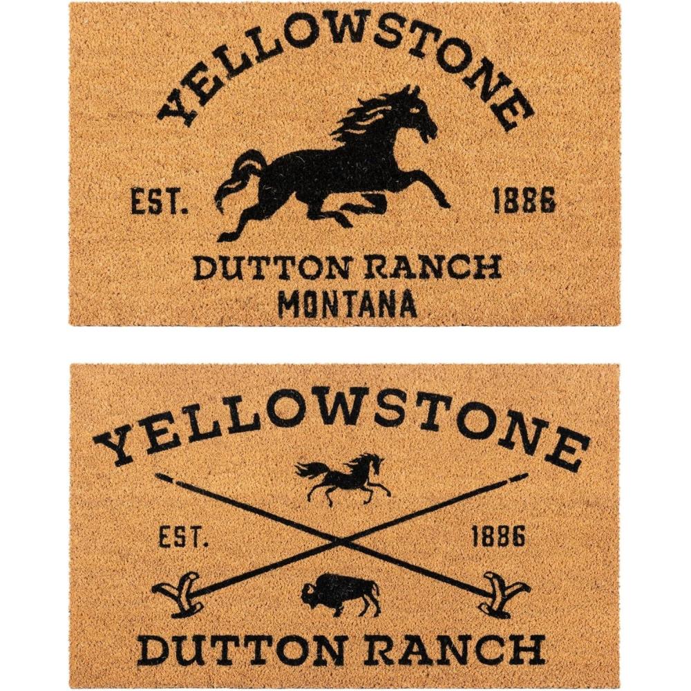 image:imageGertmenian Bluey Coir Doormat 2x3 Welcome Mat 2Pack Ideal for High Traffic Areas in Front Door Garage Entryway HiBluey Patch 80072Yellowstone ArrowHorse