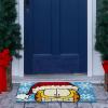 Gertmenian Bluey Coir Doormat – 2×3 Welcome Mat (2-Pack), Ideal for High Traffic Areas in Front Door, Garage, Entryway – Hi/Bluey Patch, 80072(Garfield Snowflakes Black/Snowflakes Blue)