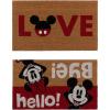 Gertmenian Bluey Coir Doormat – 2×3 Welcome Mat (2-Pack), Ideal for High Traffic Areas in Front Door, Garage, Entryway – Hi/Bluey Patch, 80072(Mickey & Minnie Love/Hello)