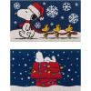 Gertmenian Bluey Coir Doormat – 2×3 Welcome Mat (2-Pack), Ideal for High Traffic Areas in Front Door, Garage, Entryway – Hi/Bluey Patch, 80072(Snoopy Snowflakes/Dog House Lights)