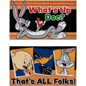 Gertmenian Bluey Coir Doormat – 2×3 Welcome Mat (2-Pack), Ideal for High Traffic Areas in Front Door, Garage, Entryway – Hi/Bluey Patch, 80072(Looney Tunes Doc/Folks)