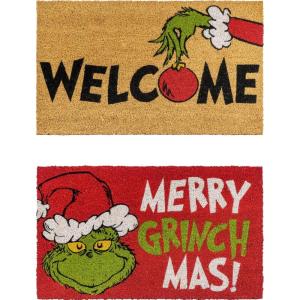 Gertmenian Bluey Coir Doormat – 2×3 Welcome Mat (2-Pack), Ideal for High Traffic Areas in Front Door, Garage, Entryway – Hi/Bluey Patch, 80072(The Grinch Welcome/Merry Grinchmas)