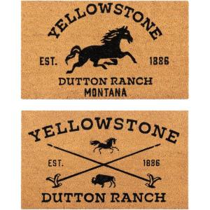 Gertmenian Bluey Coir Doormat – 2×3 Welcome Mat (2-Pack), Ideal for High Traffic Areas in Front Door, Garage, Entryway – Hi/Bluey Patch, 80072(Yellowstone Arrow/Horse)