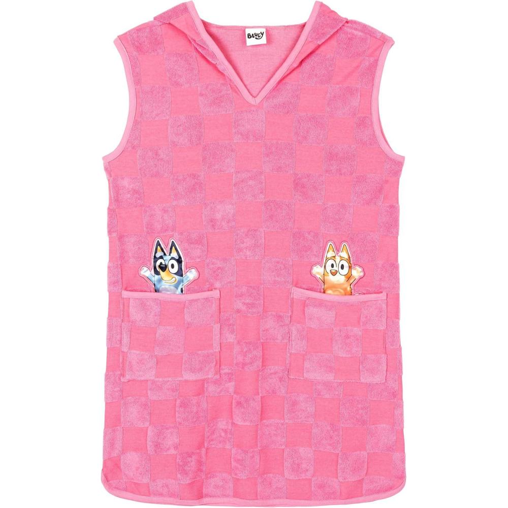 image:imageBluey Girls Loop Terry Cloth Hooded Swim Coverup Toddler to Big Kid Sizes 2T 1012Pink