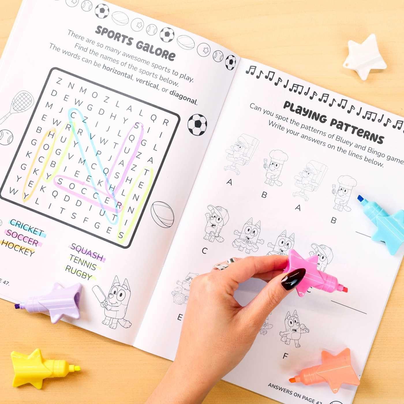 image:imageBluey Family Games Coloring amp Activity with Stackable Markers