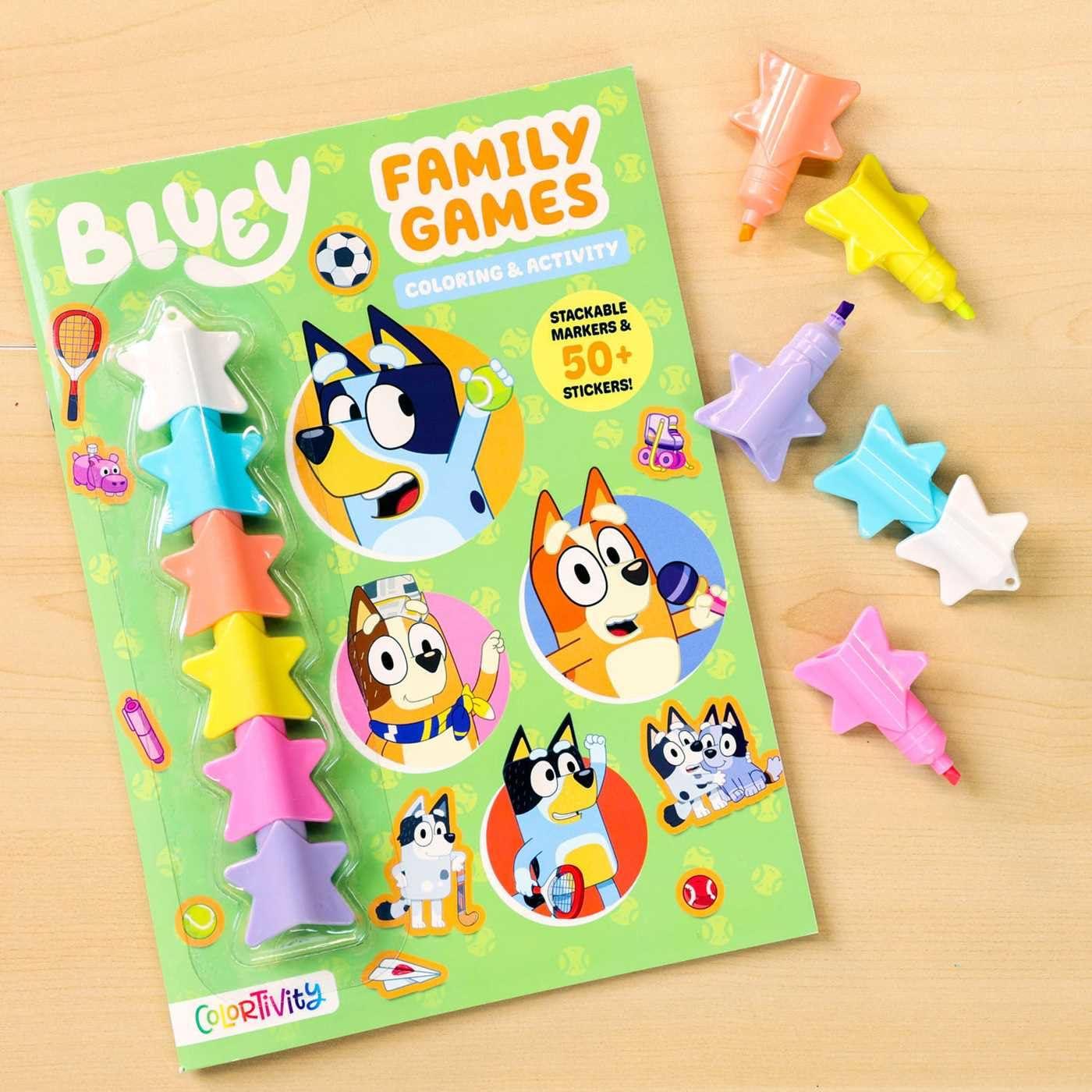 image:imageBluey Family Games Coloring amp Activity with Stackable Markers