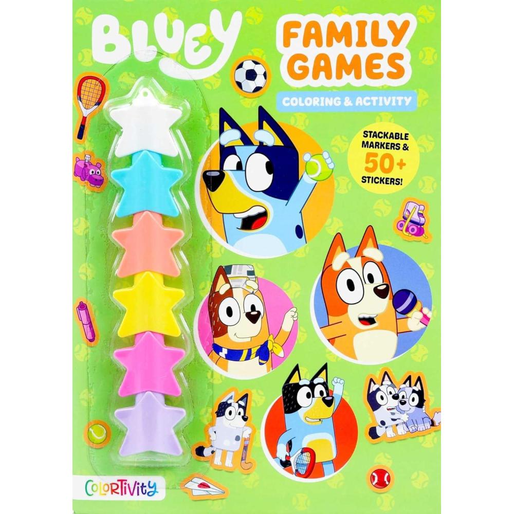 image:imageBluey Family Games Coloring amp Activity with Stackable Markers