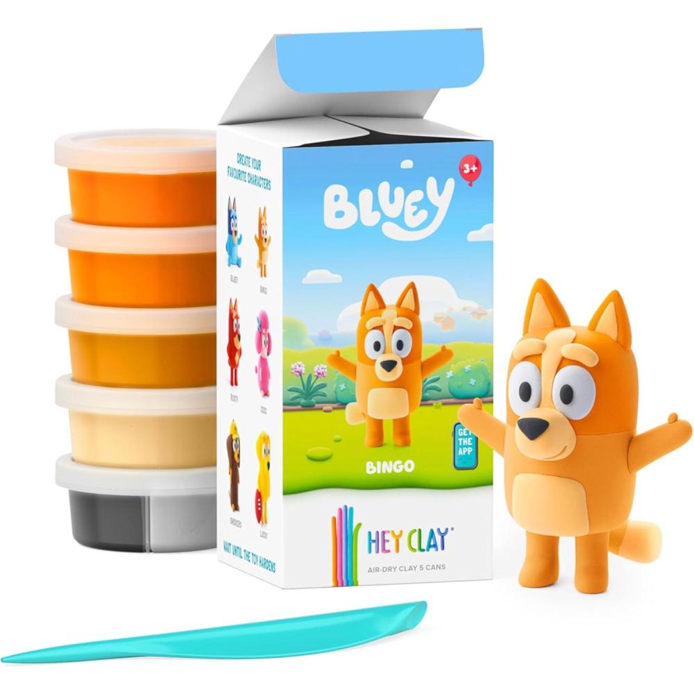 image:imageHEY CLAY Bluey amp Friends AirDrying Clay for Kids Arts and Crafts Creative Modeling Clay Kit Children Ages 48 BlueyBingo
