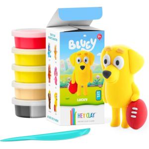HEY CLAY Bluey & Friends – Air-Drying Clay for Kids – Arts and Crafts Creative Modeling Clay Kit Children Ages 4-8 (Bluey)(Lucky)