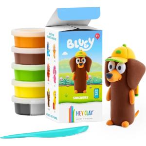 HEY CLAY Bluey & Friends – Air-Drying Clay for Kids – Arts and Crafts Creative Modeling Clay Kit Children Ages 4-8 (Bluey)(Snickers)