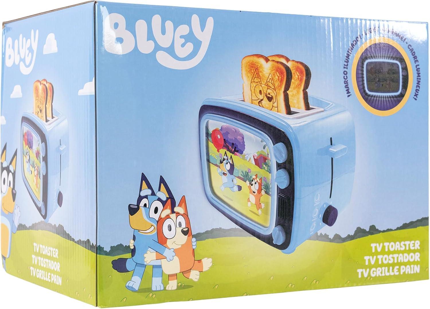 image:imageUncanny Brands Bluey Retro TV Toaster with Light Up Frame Two Slice Model with Bluey Toast Design Themed Kitchen ApplianceBluey