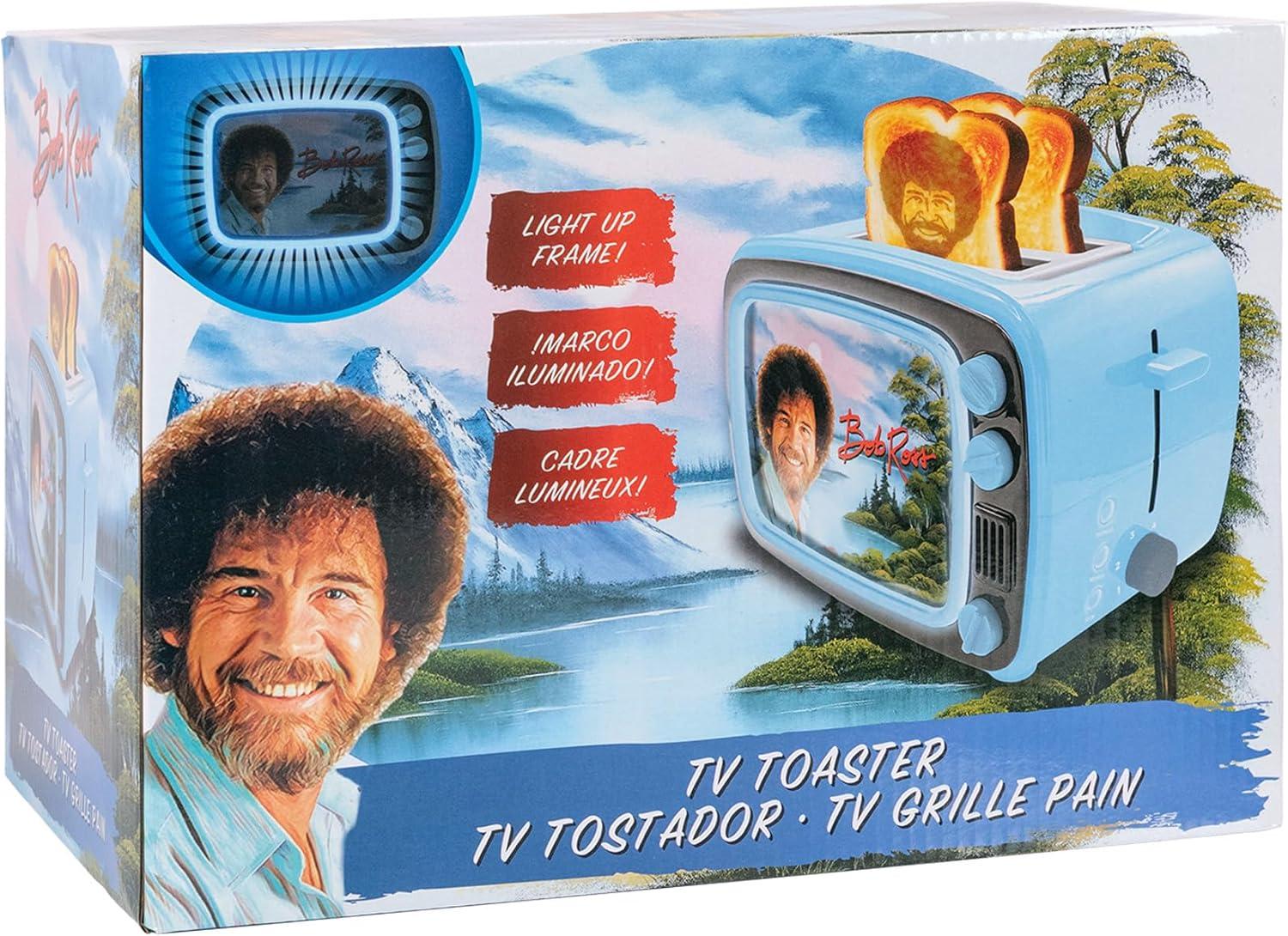 image:imageUncanny Brands Bluey Retro TV Toaster with Light Up Frame Two Slice Model with Bluey Toast Design Themed Kitchen ApplianceBob Ross