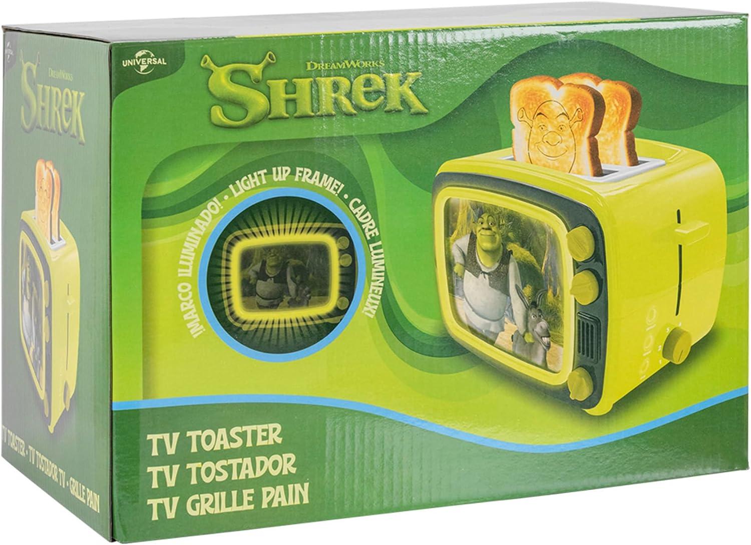 image:imageUncanny Brands Bluey Retro TV Toaster with Light Up Frame Two Slice Model with Bluey Toast Design Themed Kitchen ApplianceShrek