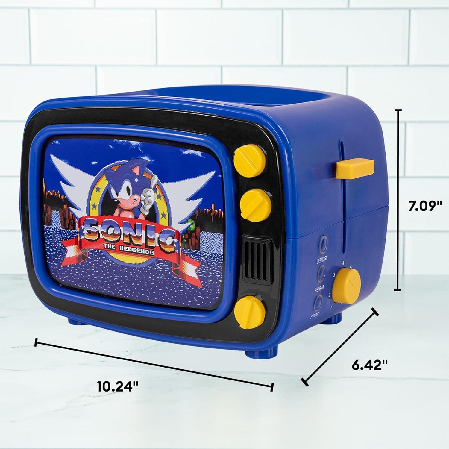image:imageUncanny Brands Bluey Retro TV Toaster with Light Up Frame Two Slice Model with Bluey Toast Design Themed Kitchen ApplianceSonic The Hedgehog