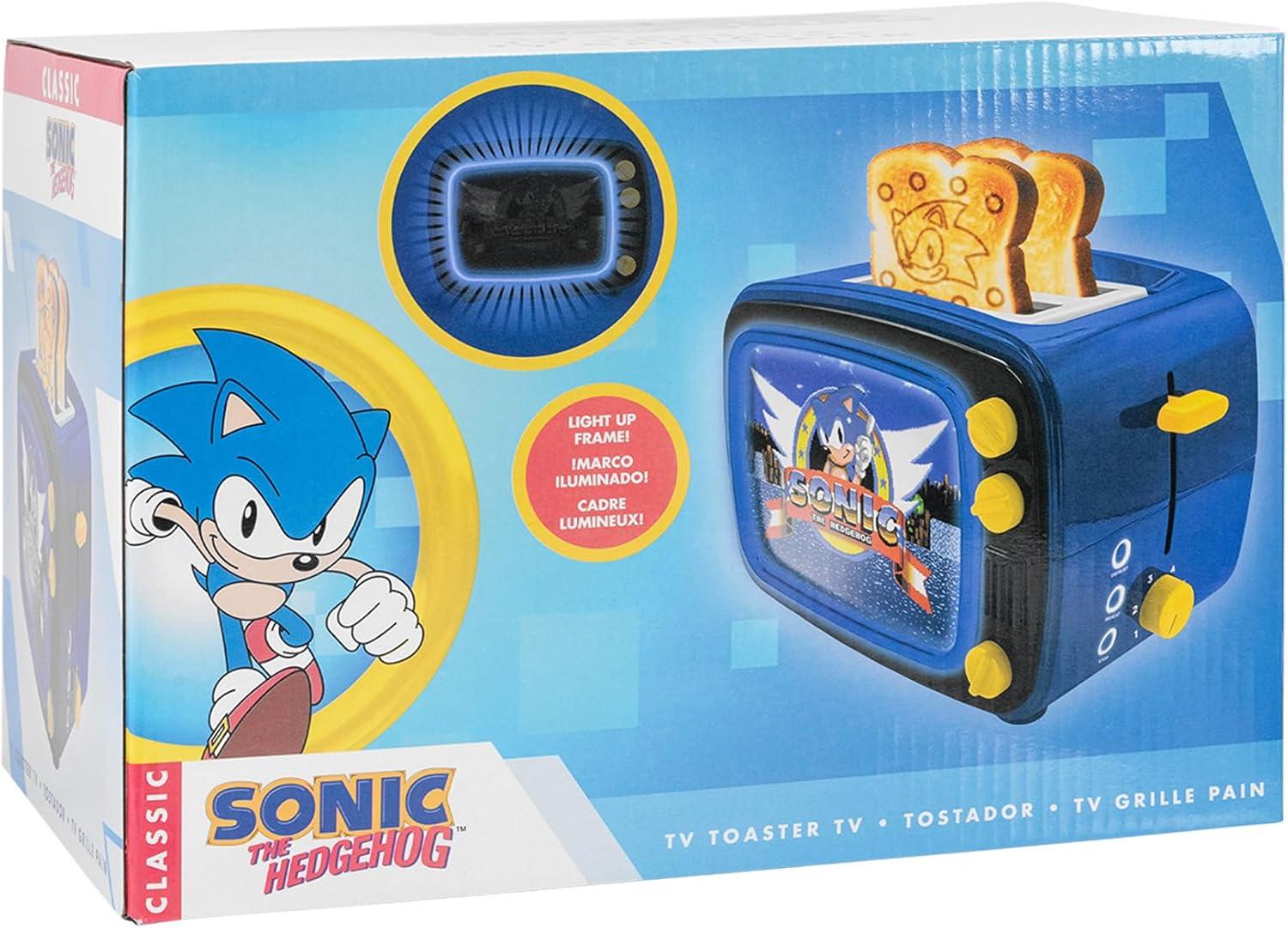 image:imageUncanny Brands Bluey Retro TV Toaster with Light Up Frame Two Slice Model with Bluey Toast Design Themed Kitchen ApplianceSonic The Hedgehog