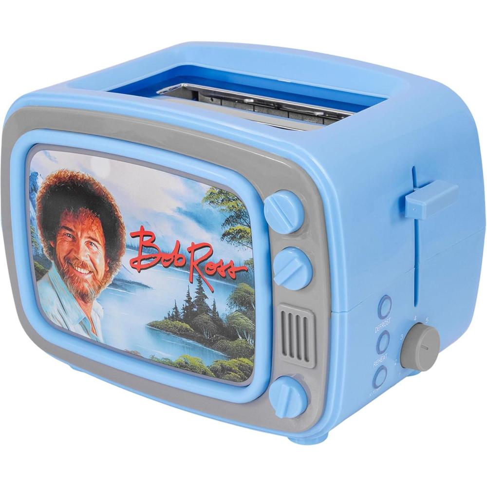 image:imageUncanny Brands Bluey Retro TV Toaster with Light Up Frame Two Slice Model with Bluey Toast Design Themed Kitchen ApplianceBob Ross