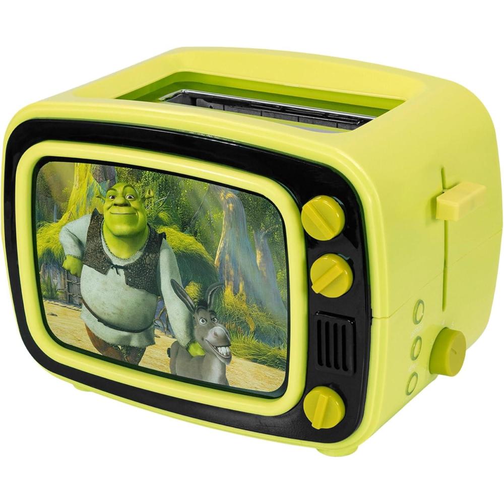 image:imageUncanny Brands Bluey Retro TV Toaster with Light Up Frame Two Slice Model with Bluey Toast Design Themed Kitchen ApplianceShrek