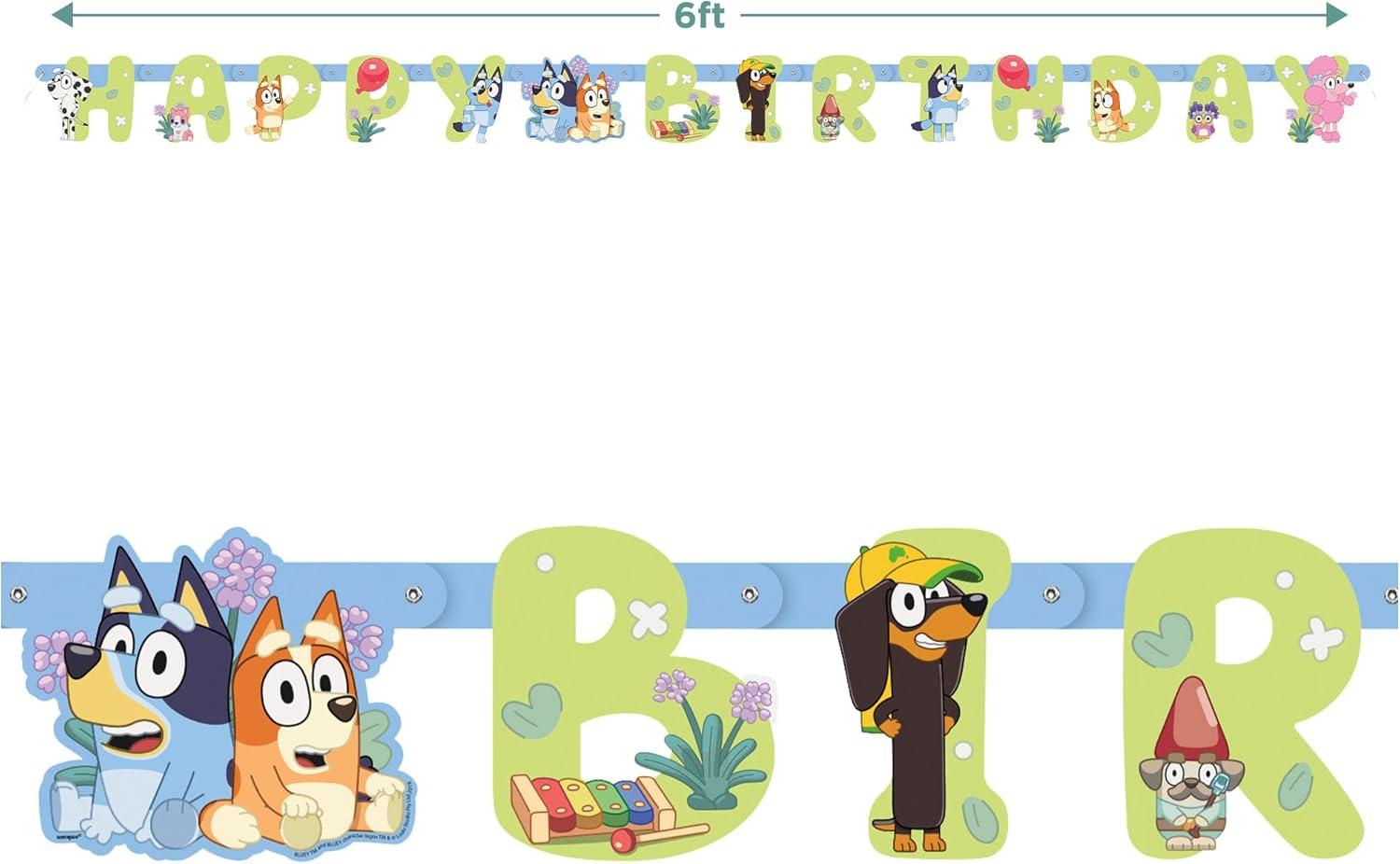 image:imageBluey Party Supplies Bluey Theme Birthday Paper Dessert Plates Napkins Cups Table Cover and Happy Birthday Banner Decoration 16 Plates amp Napkins