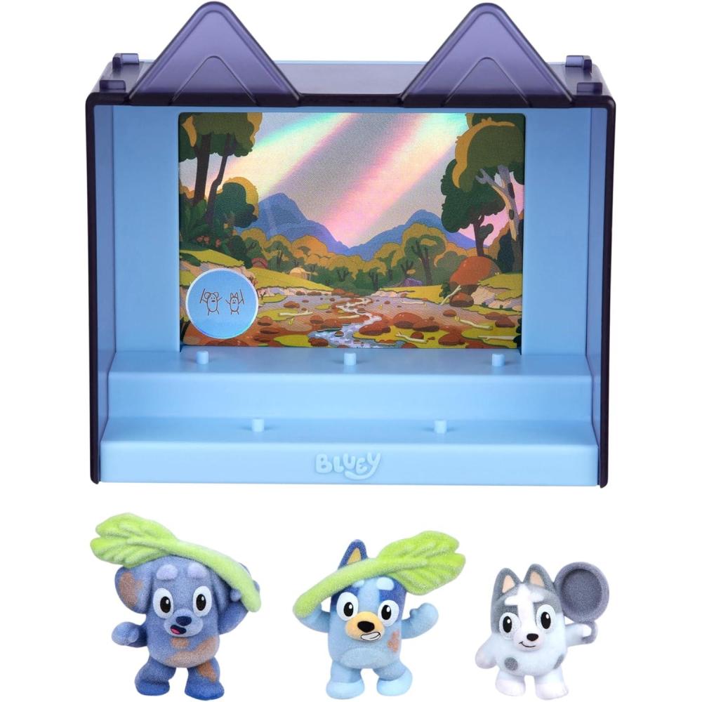 image:imageBluey Fuzzies Episode Pack Baby Race with 3 Specially Flocked Collectible MiniFigures Incl 1 Exclusive Display Case Foil Trading Card and Collectors Guide 50 MiniFigures to CollectCamping