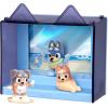 Bluey Fuzzies Episode Pack: Baby Race. with 3 Specially Flocked Collectible Mini-Figures (Incl. 1 Exclusive), Display Case, Foil Trading Card, and Collector’s Guide. 50 Mini-Figures to Collect!(The Beach)