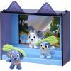 Bluey Fuzzies Episode Pack: Baby Race. with 3 Specially Flocked Collectible Mini-Figures (Incl. 1 Exclusive), Display Case, Foil Trading Card, and Collector’s Guide. 50 Mini-Figures to Collect!(Camping)
