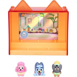 Bluey Fuzzies Episode Pack: Baby Race. with 3 Specially Flocked Collectible Mini-Figures (Incl. 1 Exclusive), Display Case, Foil Trading Card, and Collector’s Guide. 50 Mini-Figures to Collect!(Baby Race)